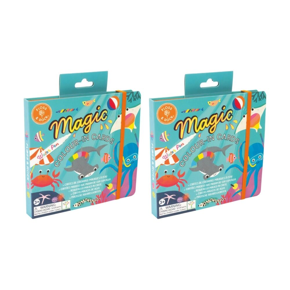 2PK Floss & Rock Magic Water Colouring Ocean Reusable Colour-In Set 3y+ 19x