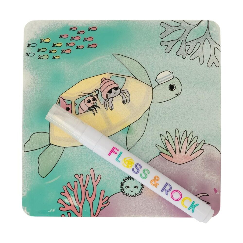 Floss & Rock Magic Water Colouring Ocean Reusable Colour-In Set 3y+ 19x