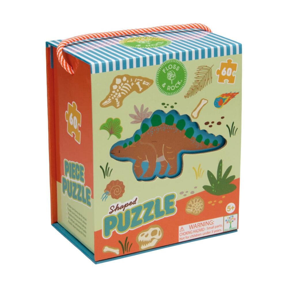 60pc Floss & Rock Kids 5y+ Shaped Jigsaw Puzzle Activity Game Dinosaur