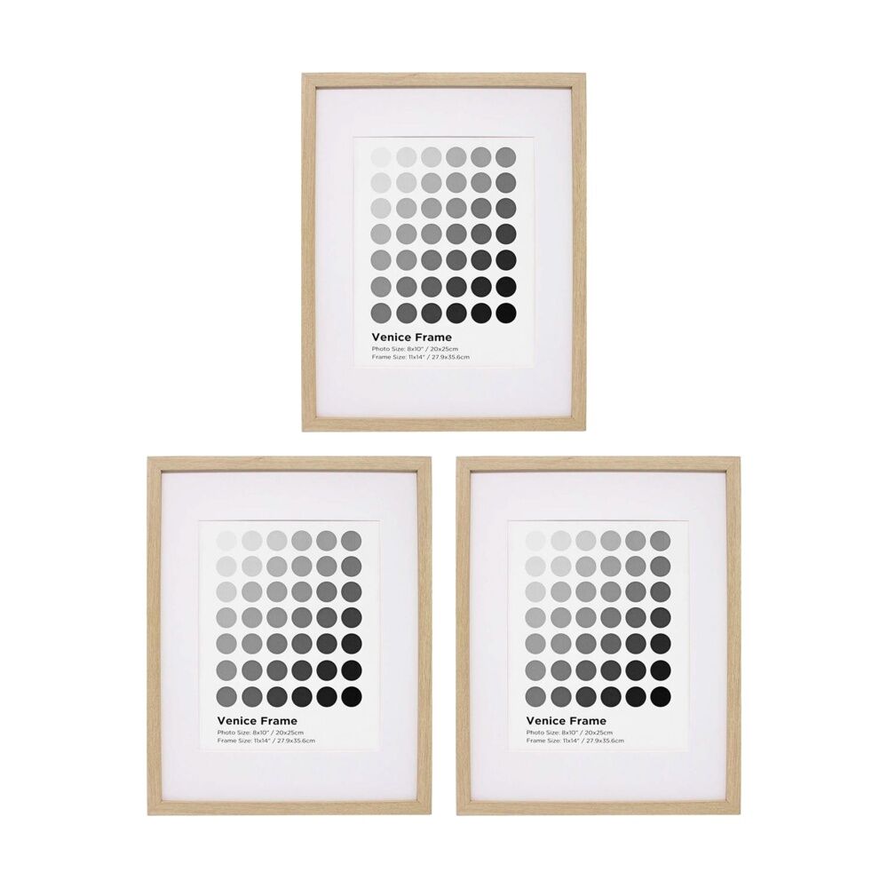 3PK Braz Venice Image Photo Document Display Frame 27.9x35.6cm Beech