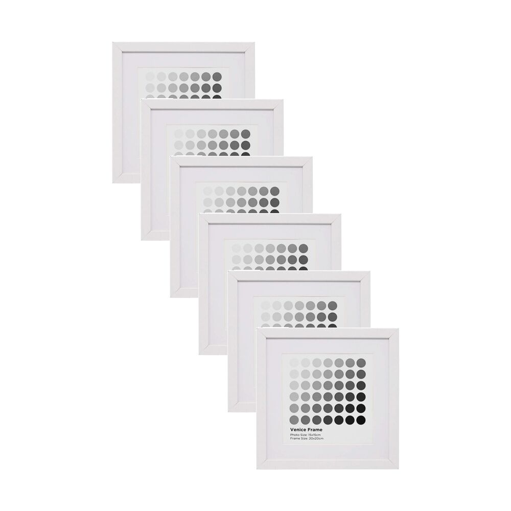 6PK Braz Venice Image Photo Document Display Frame 20x20cm White