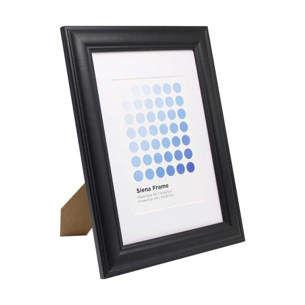 4PK Braz A4 Siena Image Photo Document Display Frame 29.7x21cm Black