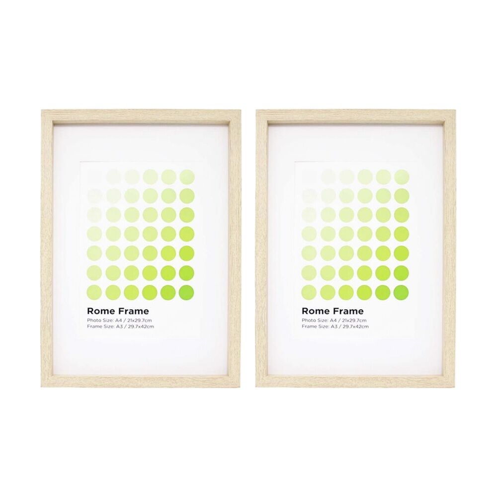 2PK Braz A3 Rome Image Photo Document Display Frame 29.7x42cm Beech