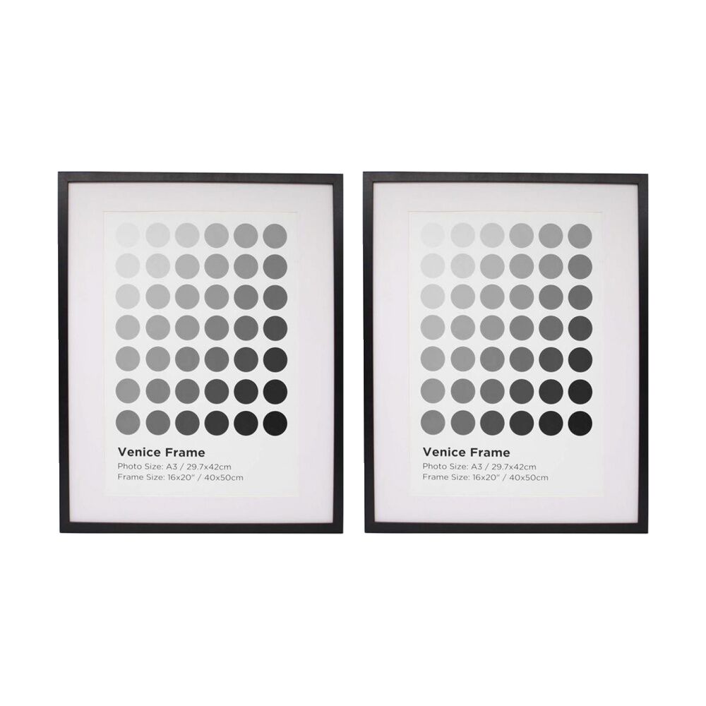2PK Braz Venice Image Photo Document Display Frame 40x50cm Black