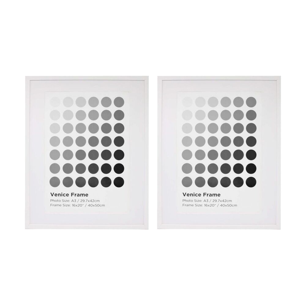 2PK Braz Venice Image Photo Document Display Frame 40x50cm White