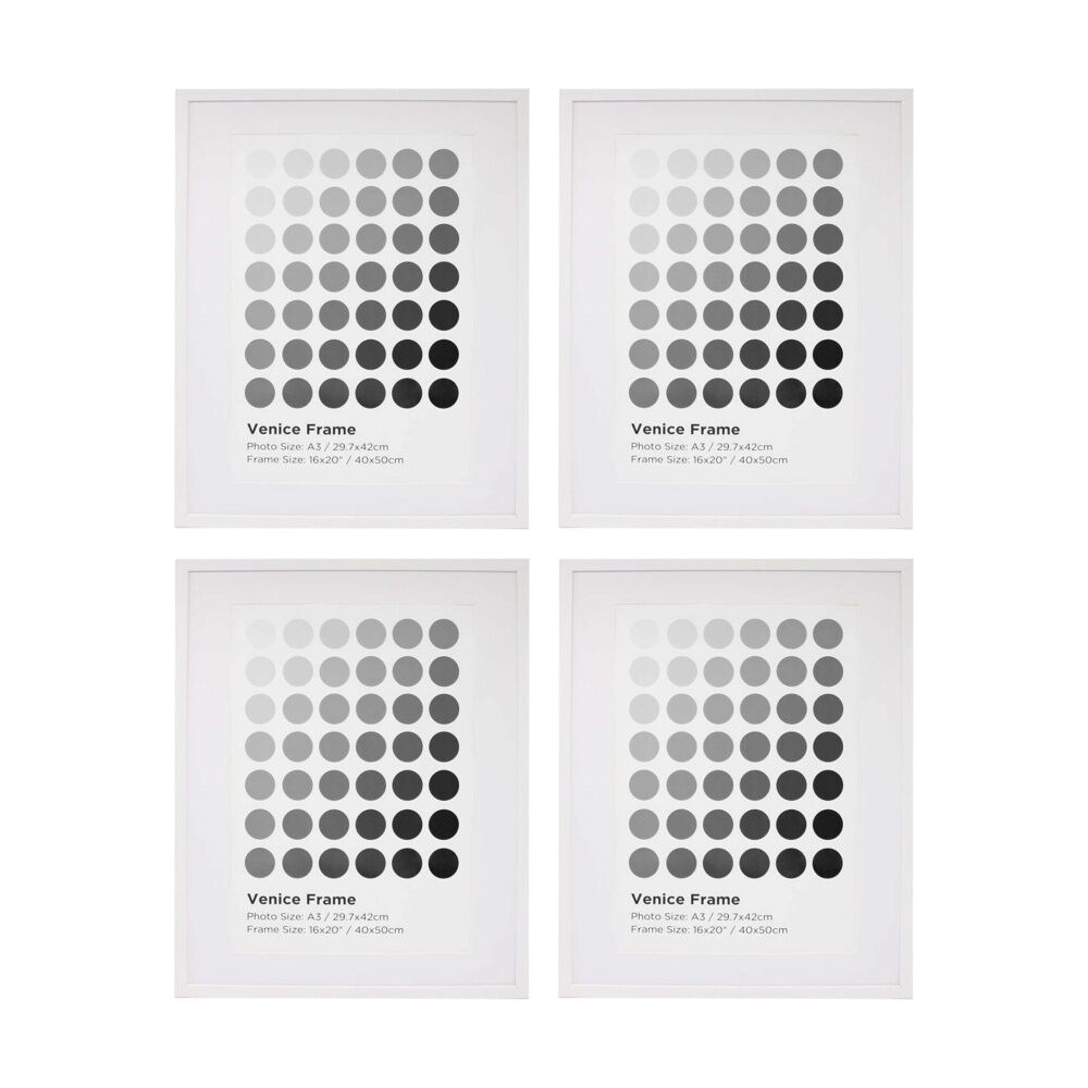4PK Braz Venice Image Photo Document Display Frame 40x50cm White