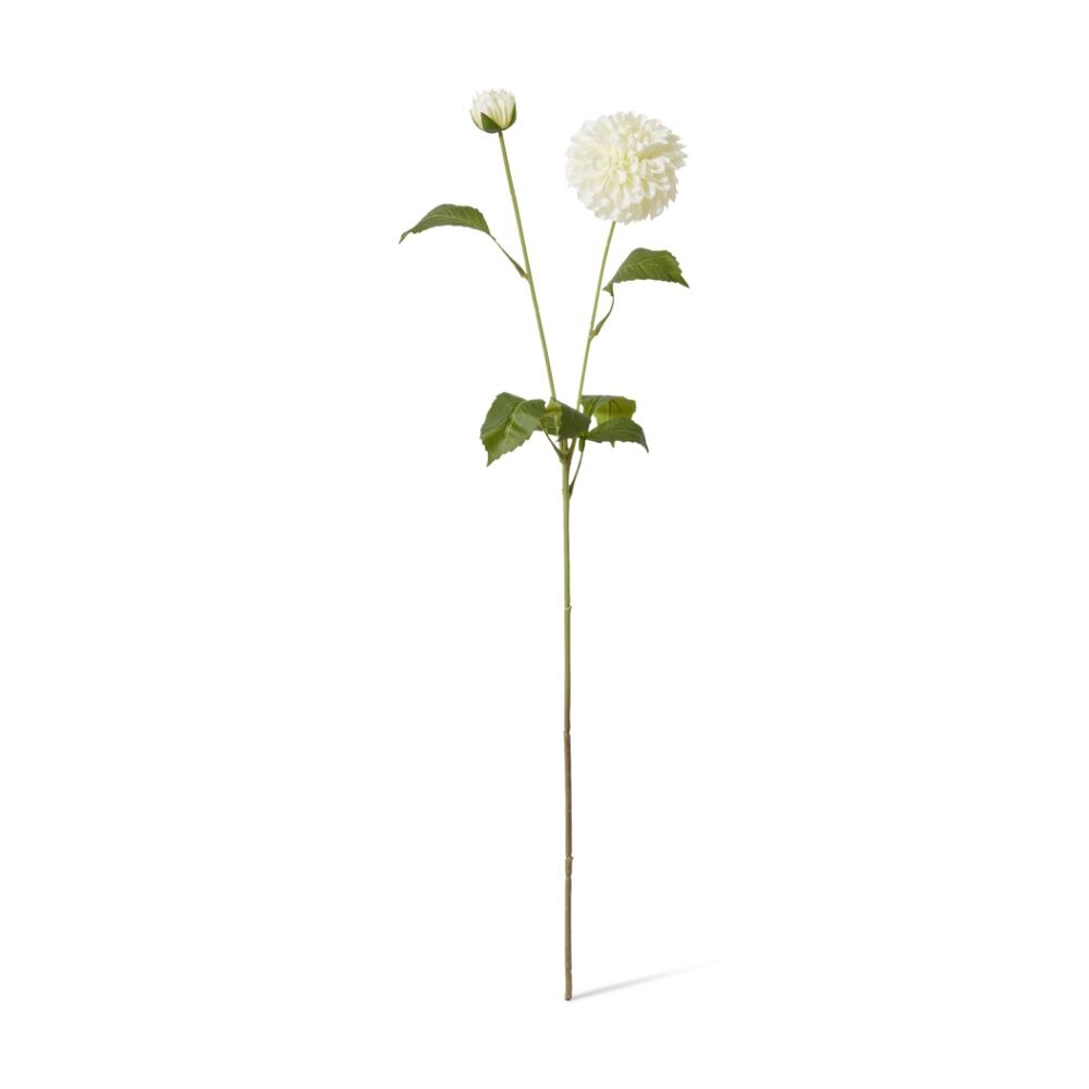 6PK E Style Dahlia Pom Spray Artificial Flower White 15x15x72cm