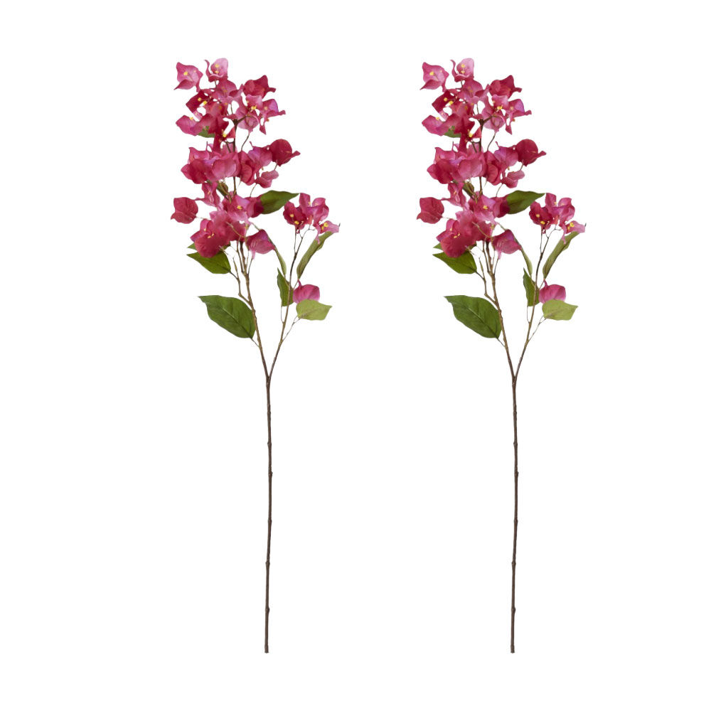 2PK E Style Bougainvillea Spray Stem Artificial Flower Hot Pink 18x9x86cm