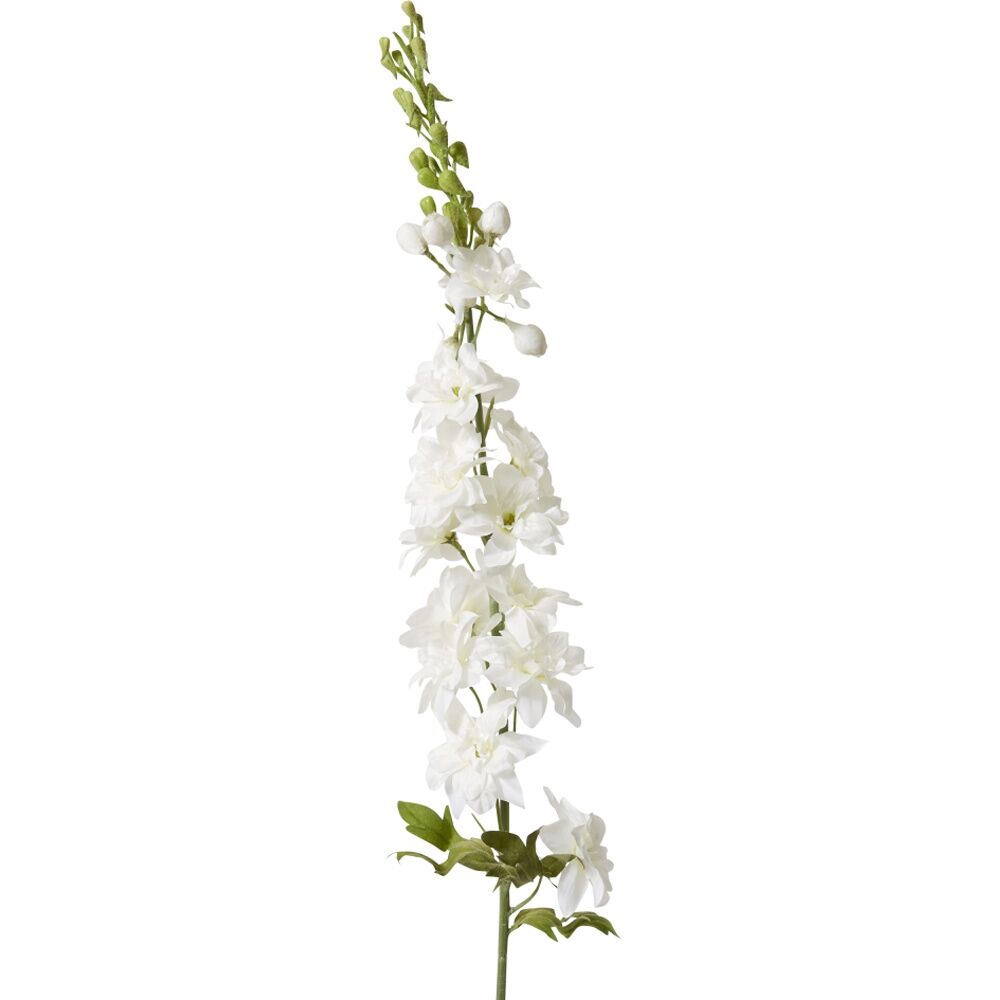 4PK E Style Delphinium Stem Durable Artificial Flower Decor White 15x7x99cm