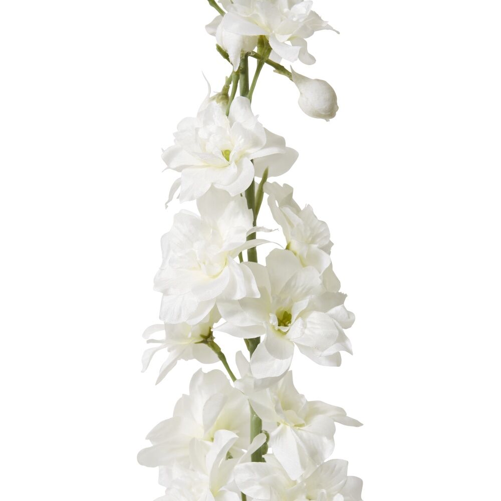 4PK E Style Delphinium Stem Durable Artificial Flower Decor White 15x7x99cm