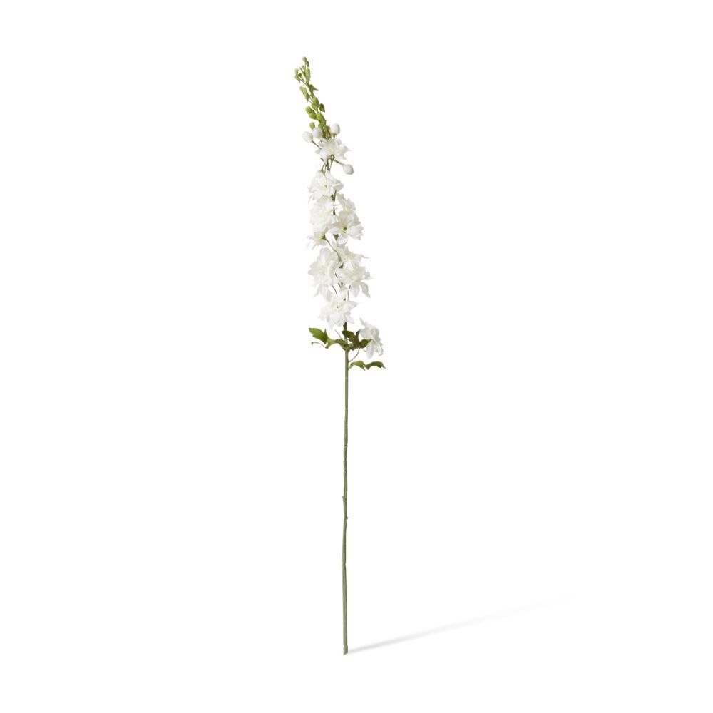 4PK E Style Delphinium Stem Durable Artificial Flower Decor White 15x7x99cm