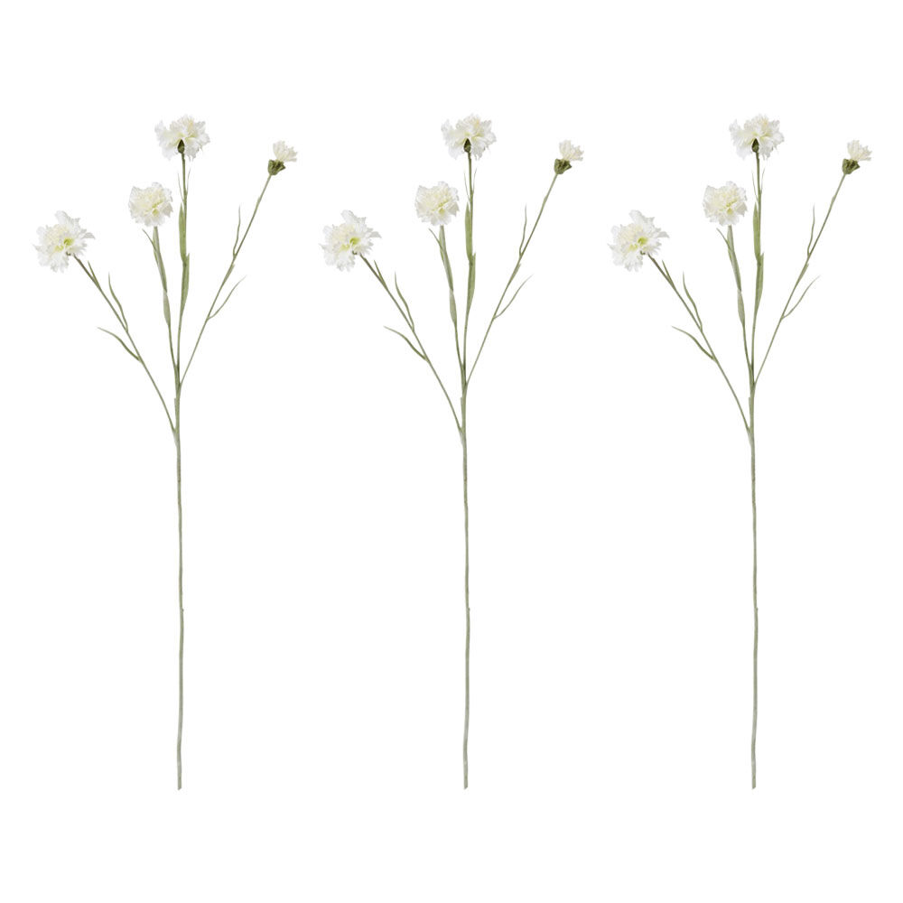 3PK E Style Corn Flower Spray Artificial Floral Stem Decor White 8x3x61cm