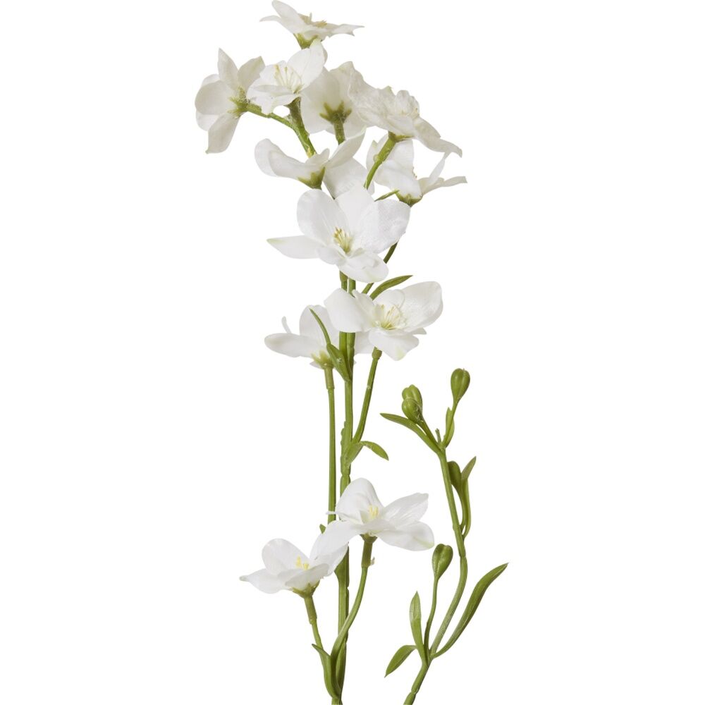 6PK E Style Larkspur Spray Artificial Flower Stem Decor White 11x6x71cm