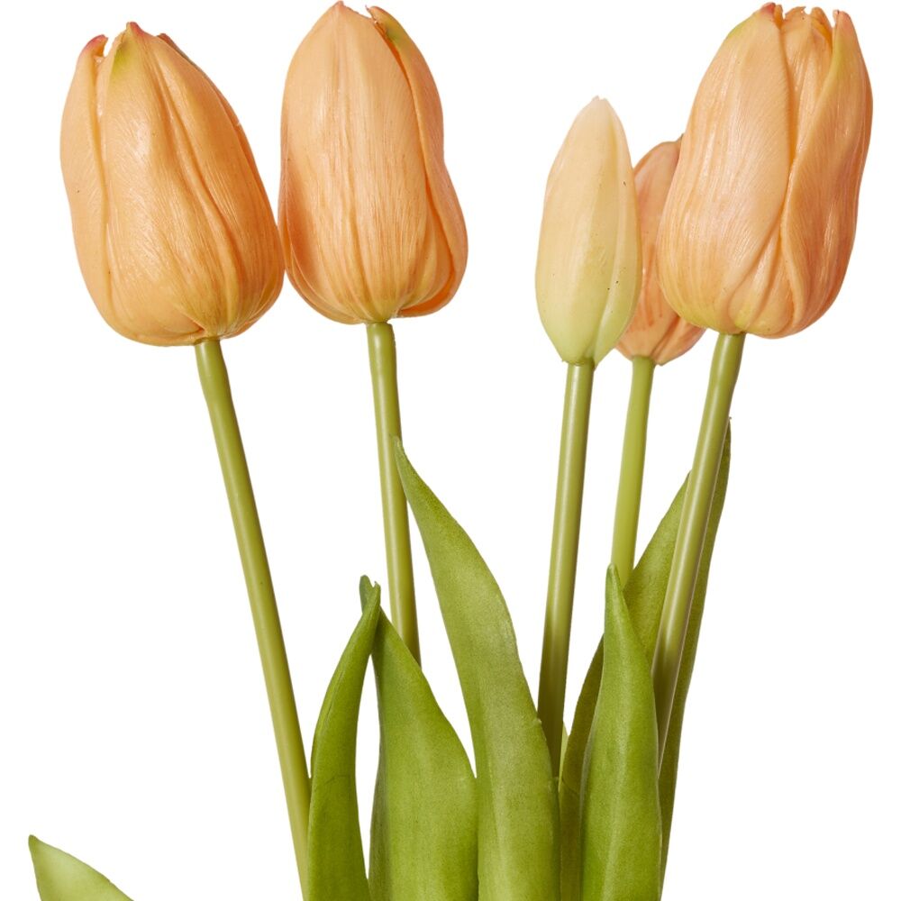 3PK E Style Tulip Durable Decor Artificial Flower Bundle Apricot 12x12x40cm