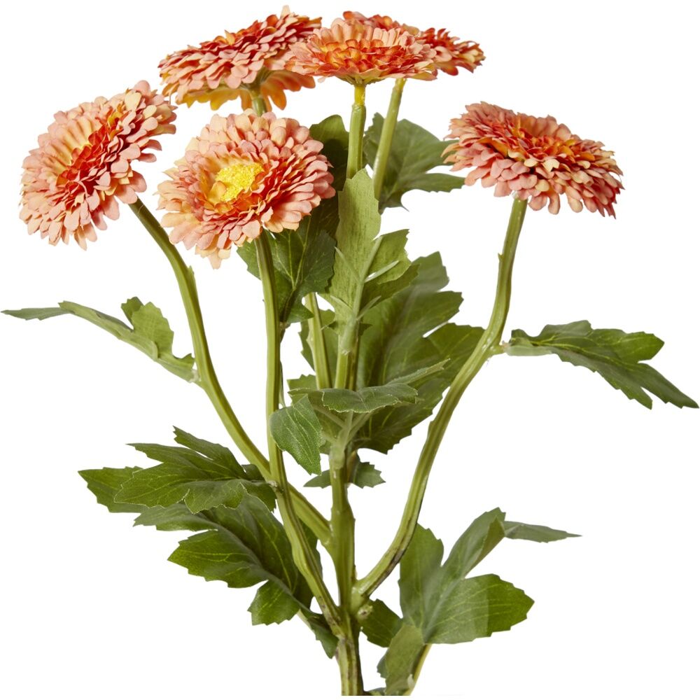 3PK E Style Chrysanthemum Spray Artificial Flower Decor Orange 22x16x56cm