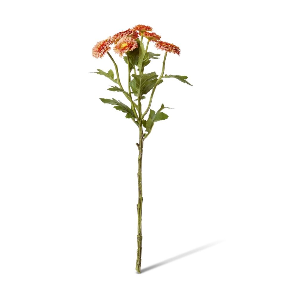 3PK E Style Chrysanthemum Spray Artificial Flower Decor Orange 22x16x56cm