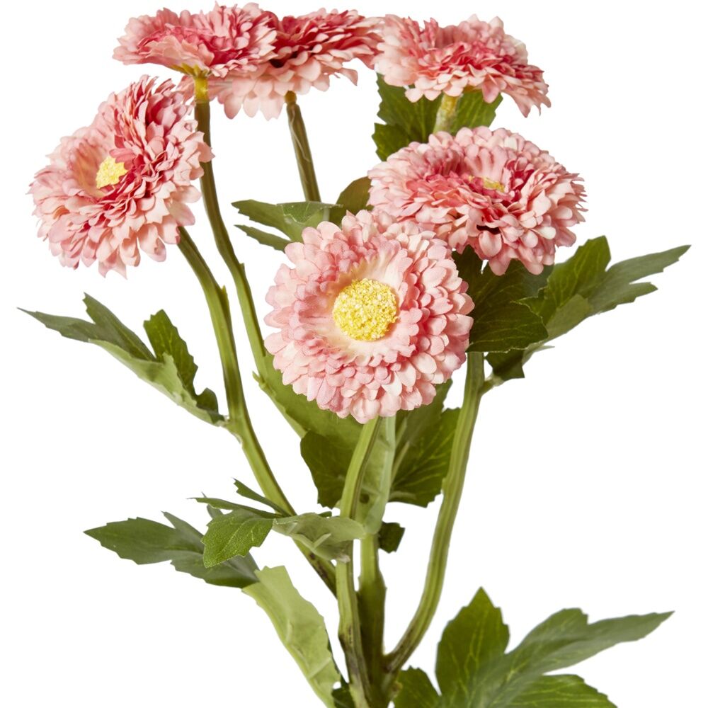 3PK E Style Chrysanthemum Spray Artificial Flower Decor Pink 22x16x56cm