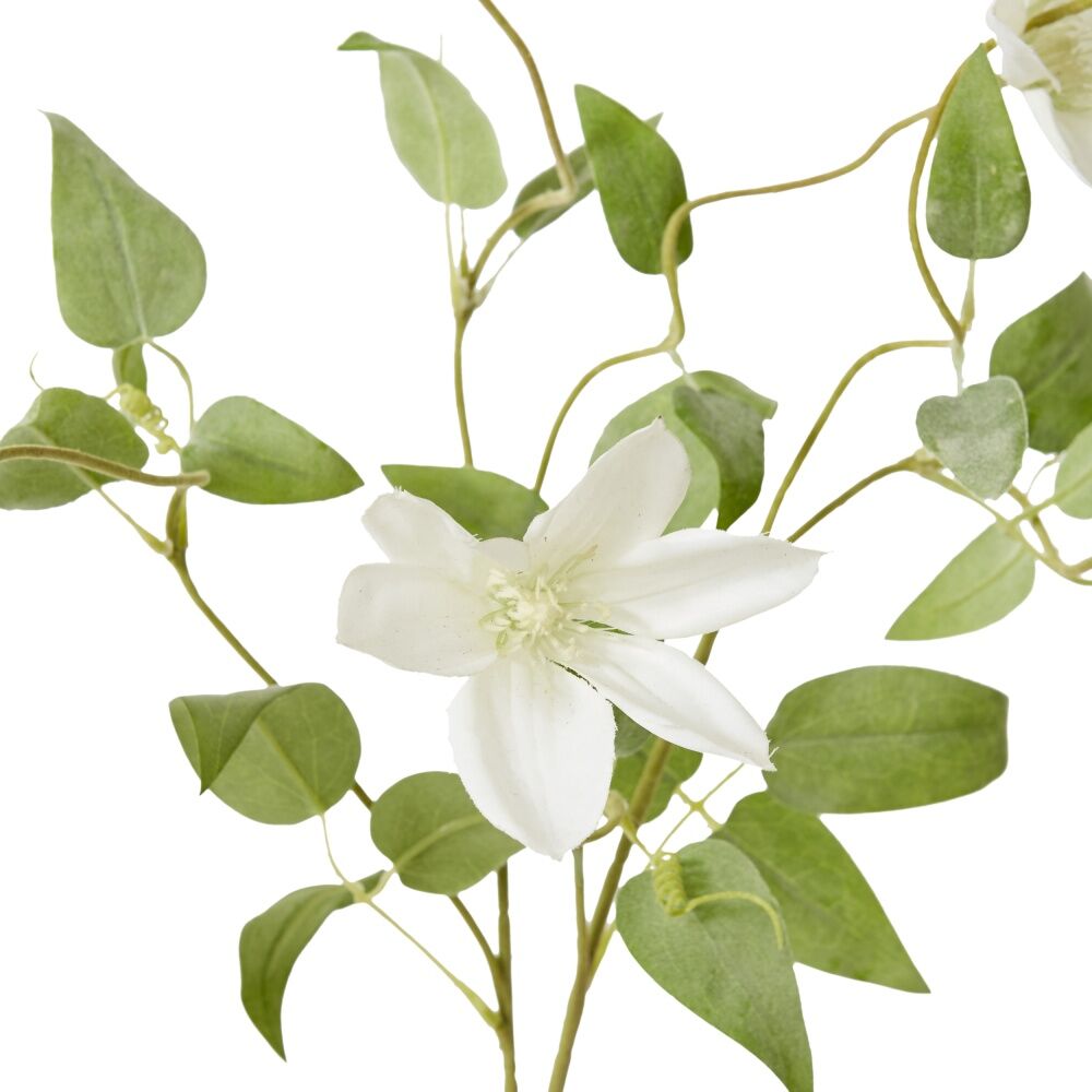 4PK E Style Clematis Stem Durable Artificial Flower White 42x20x86cm
