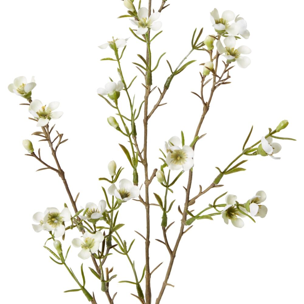 6PK E Style Wax Flower Spray Durable Artificial Floral Stem White 20x5x79cm