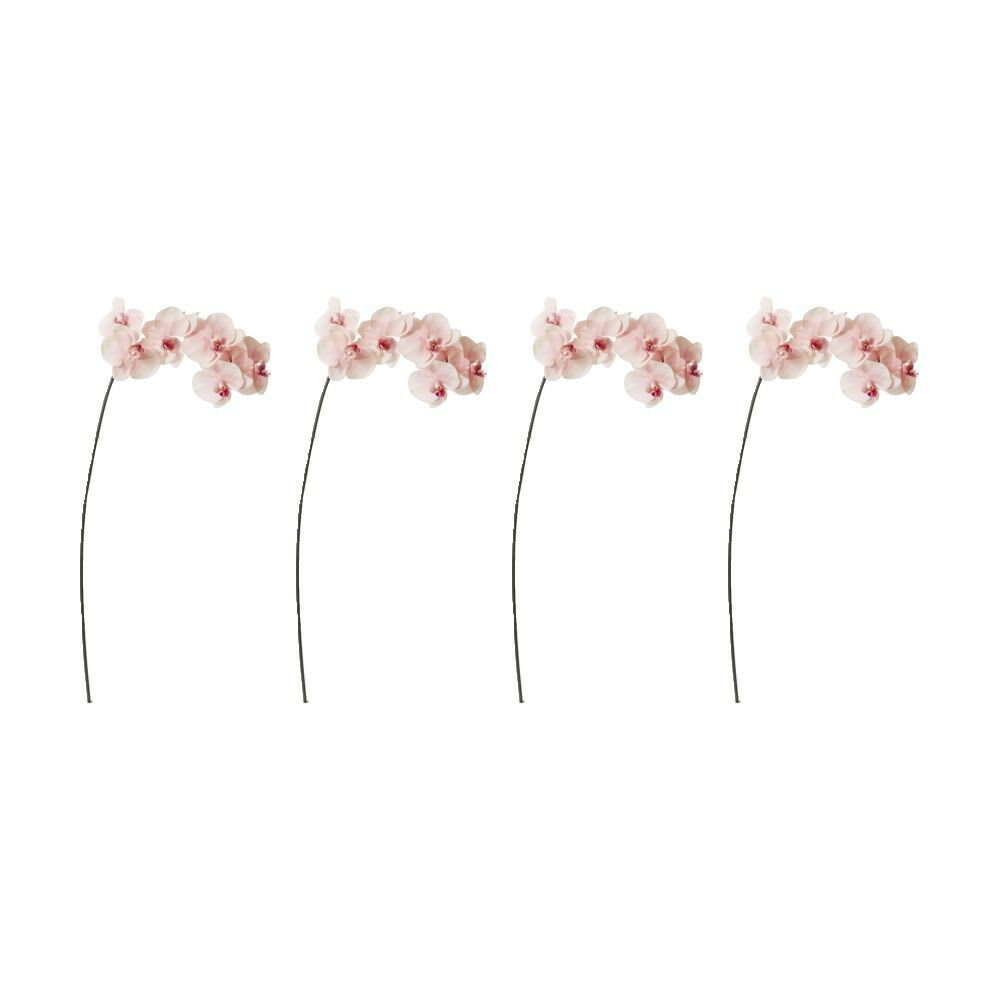 4PK E Style Phalaenopsis Orchid Stem Artificial Flower Soft Pink 20x8x95cm