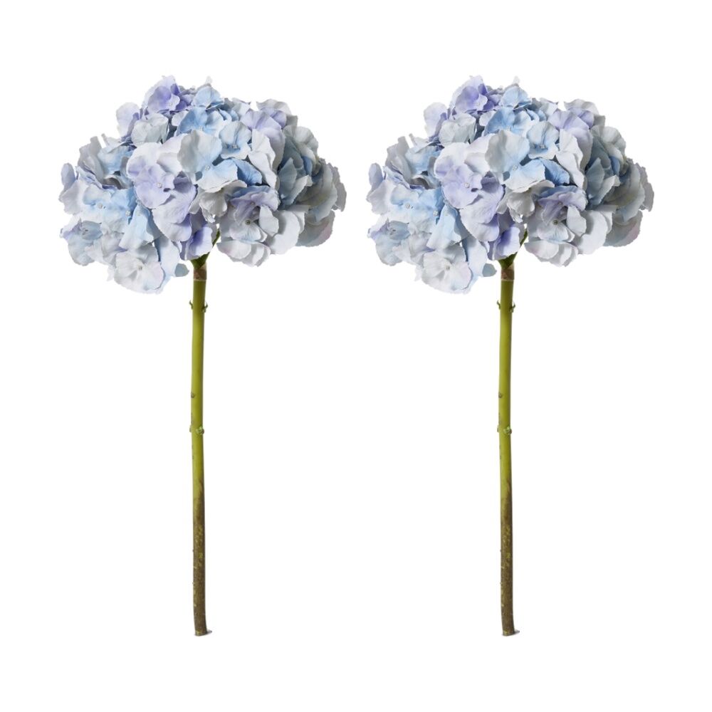 2PK E Style Hydrangea Stem Artificial Flower Durable Decor Blue 25x25x53cm