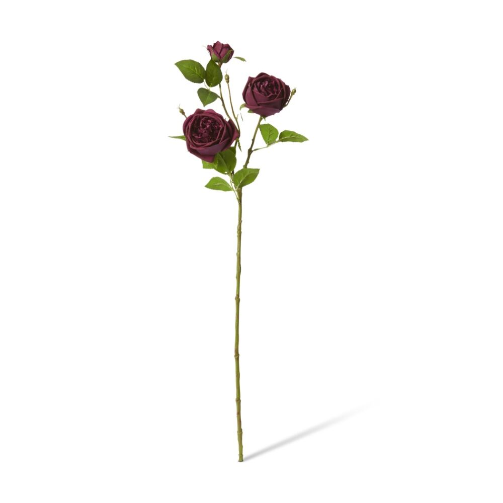 2PK E Style Rose Austin Spray Elegant Artificial Flower Burgundy 24x16x78cm