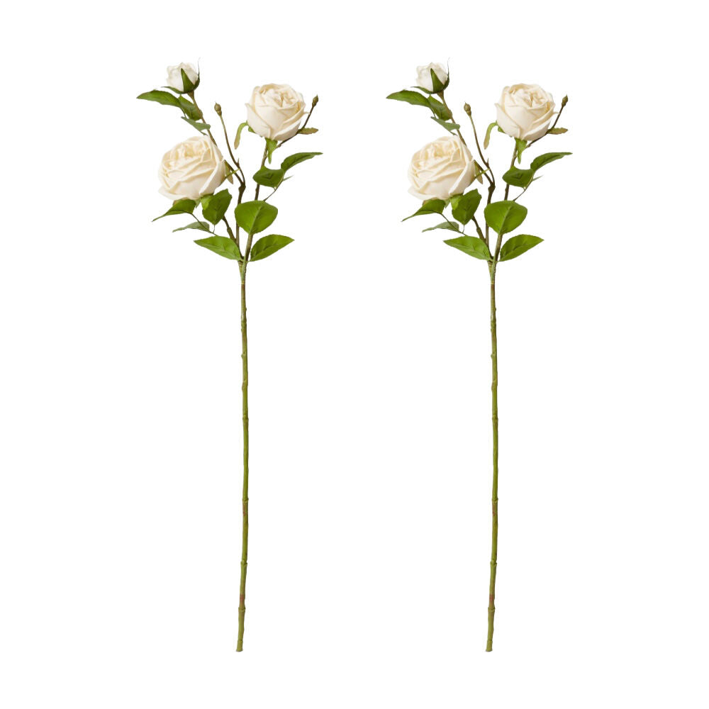 2PK E Style Rose Austin Spray Elegant Artificial Flower Champagne 24x16x78cm