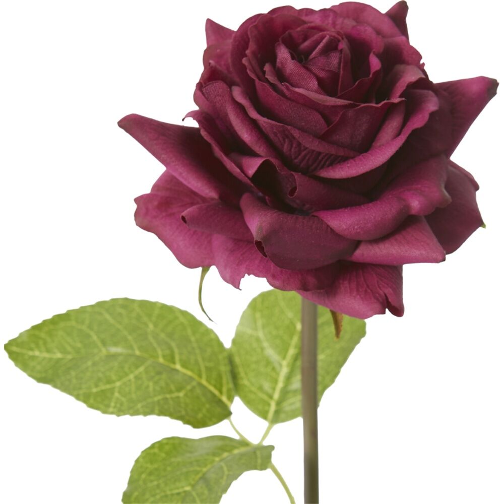 6PK E Style Rose Rambler Short Stem Artificial Flower Burgundy 14x12x45cm