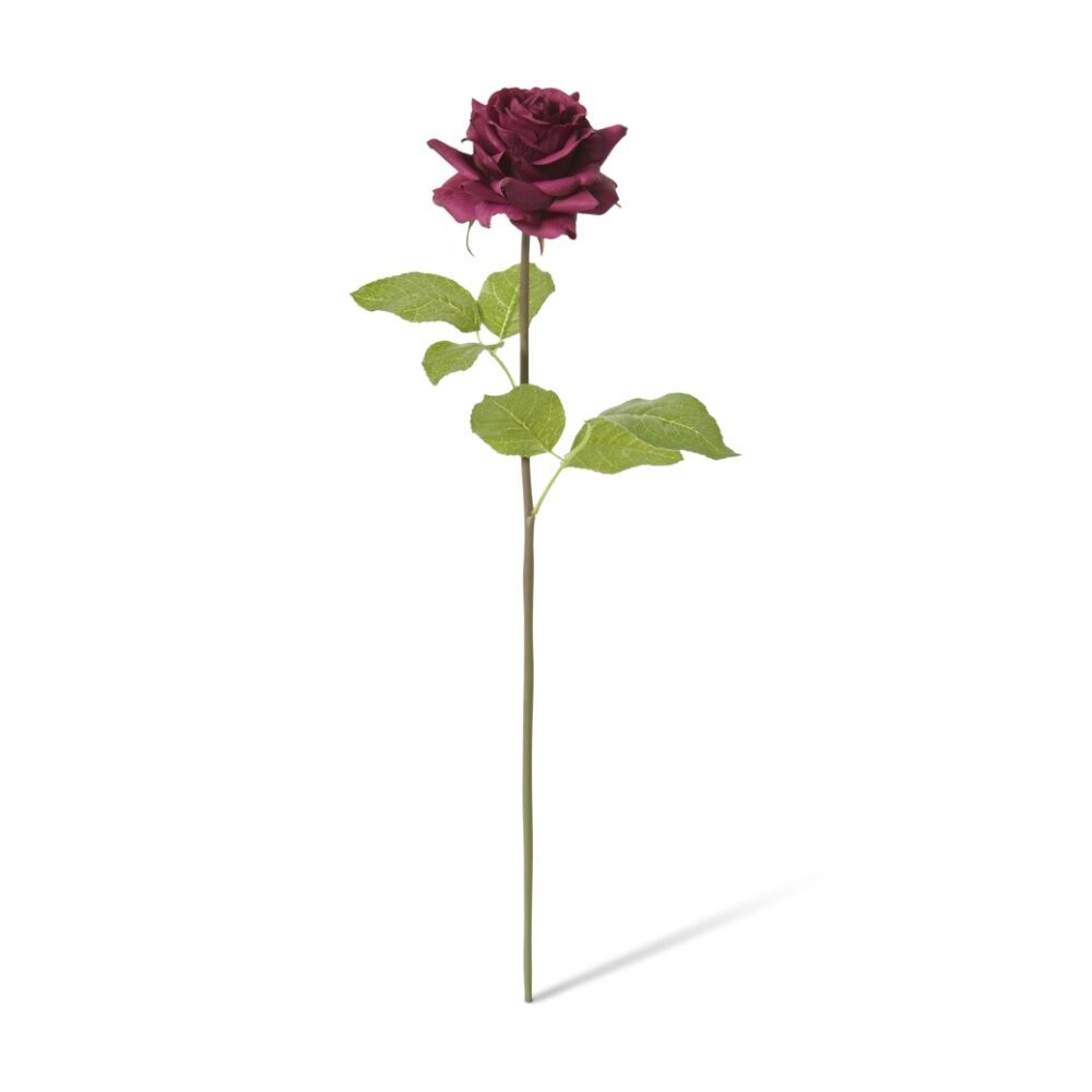 6PK E Style Rose Rambler Short Stem Artificial Flower Burgundy 14x12x45cm