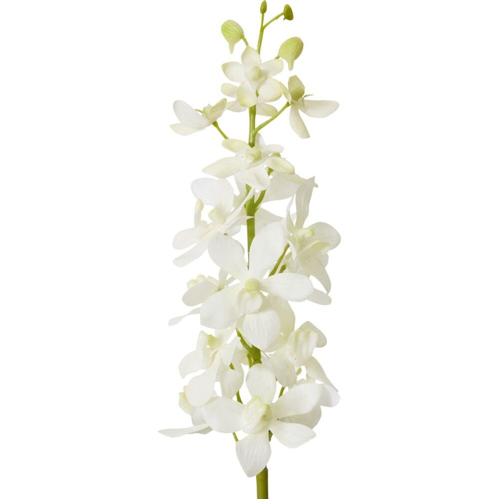 2PK E Style Orchid Vanda Stem Artificial Floral Decoration White 9x10x69cm