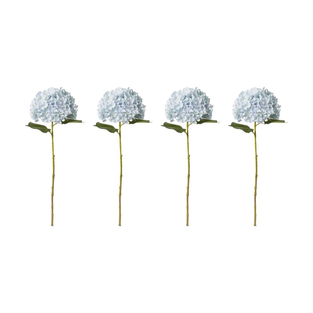 4PK E Style Hydrangea Garden Large Stem Artificial Flower Light Blue 19x31x65cm