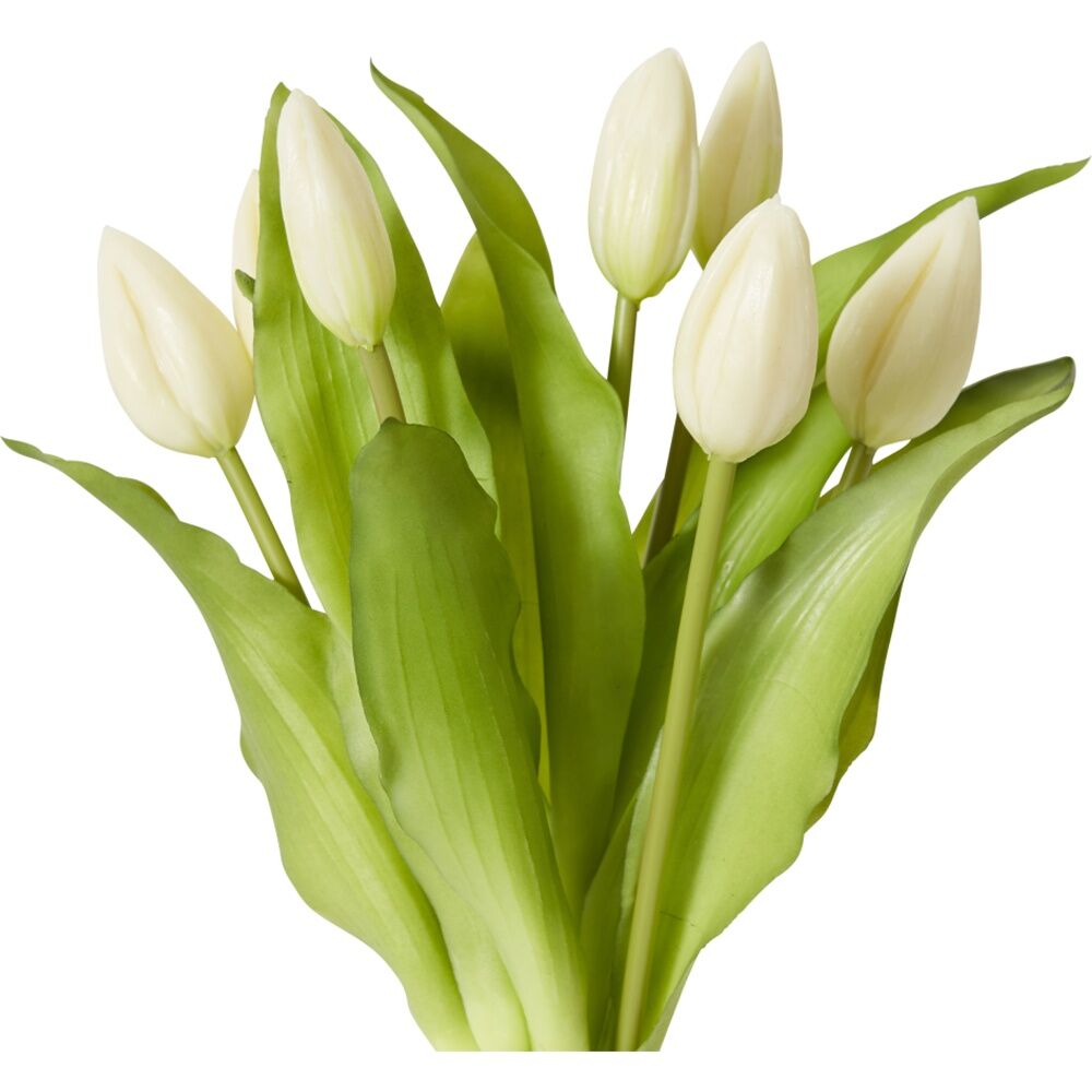 2PK E Style Tulip Bud Bundle Artificial Flower Decoration White 22x22x30cm
