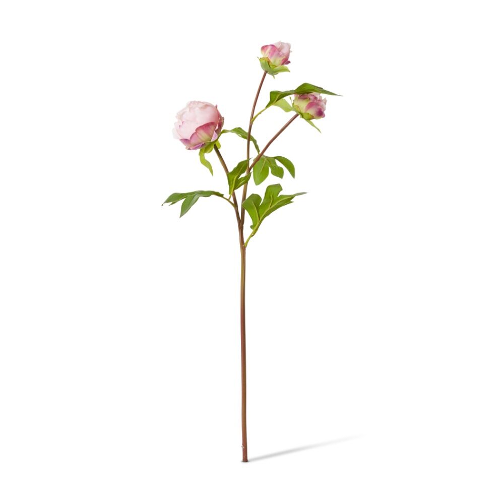 4PK E Style Peony Bud Spray Artificial Flower Stem Blush Pink 25x25x62cm