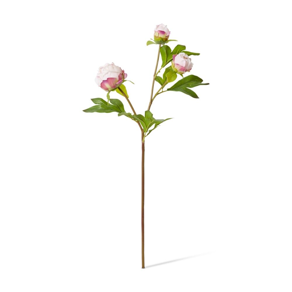 4PK E Style Peony Bud Spray Artificial Flower Stem Pink 25x25x62cm