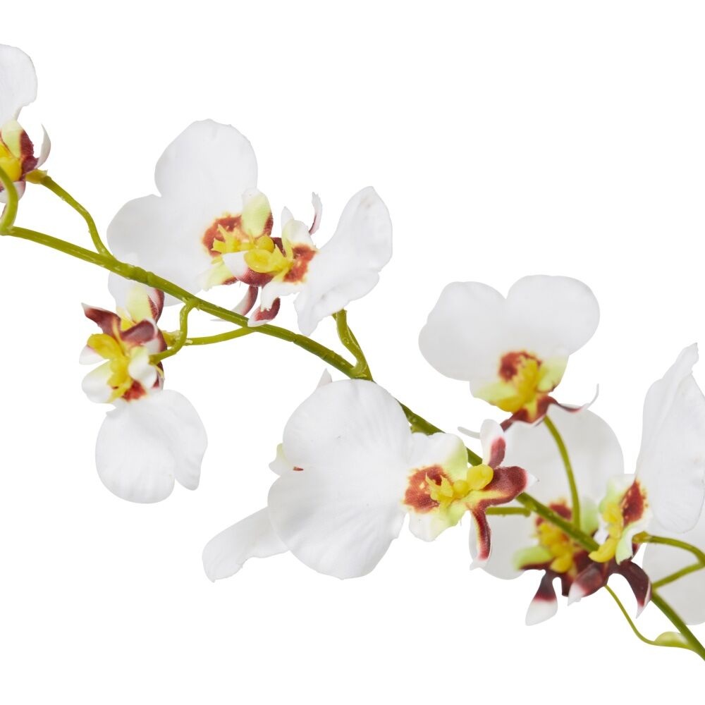 3PK E Style Dancing Orchid Spray Artificial Flower Decoration White 23x10x97cm