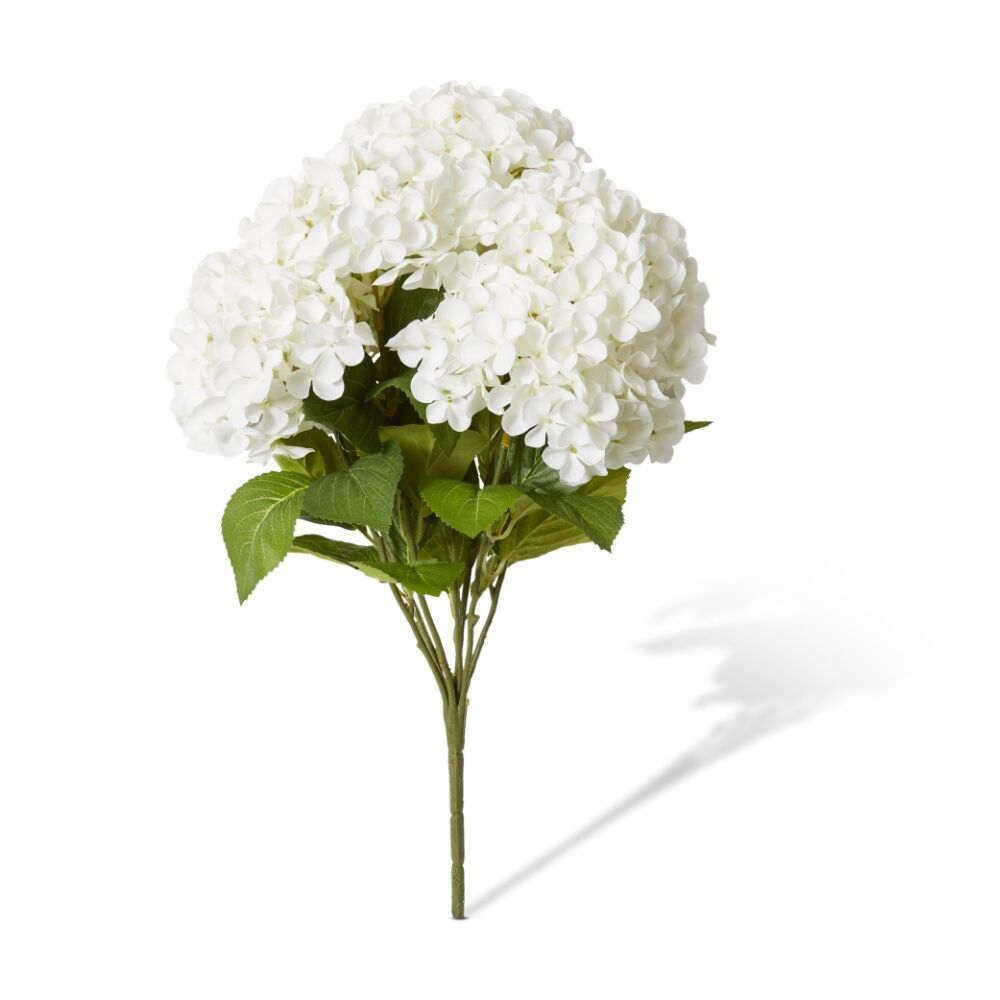 2PK E Style Hydrangea Garden Bush Artificial Flower Decoration White 42x42x56cm