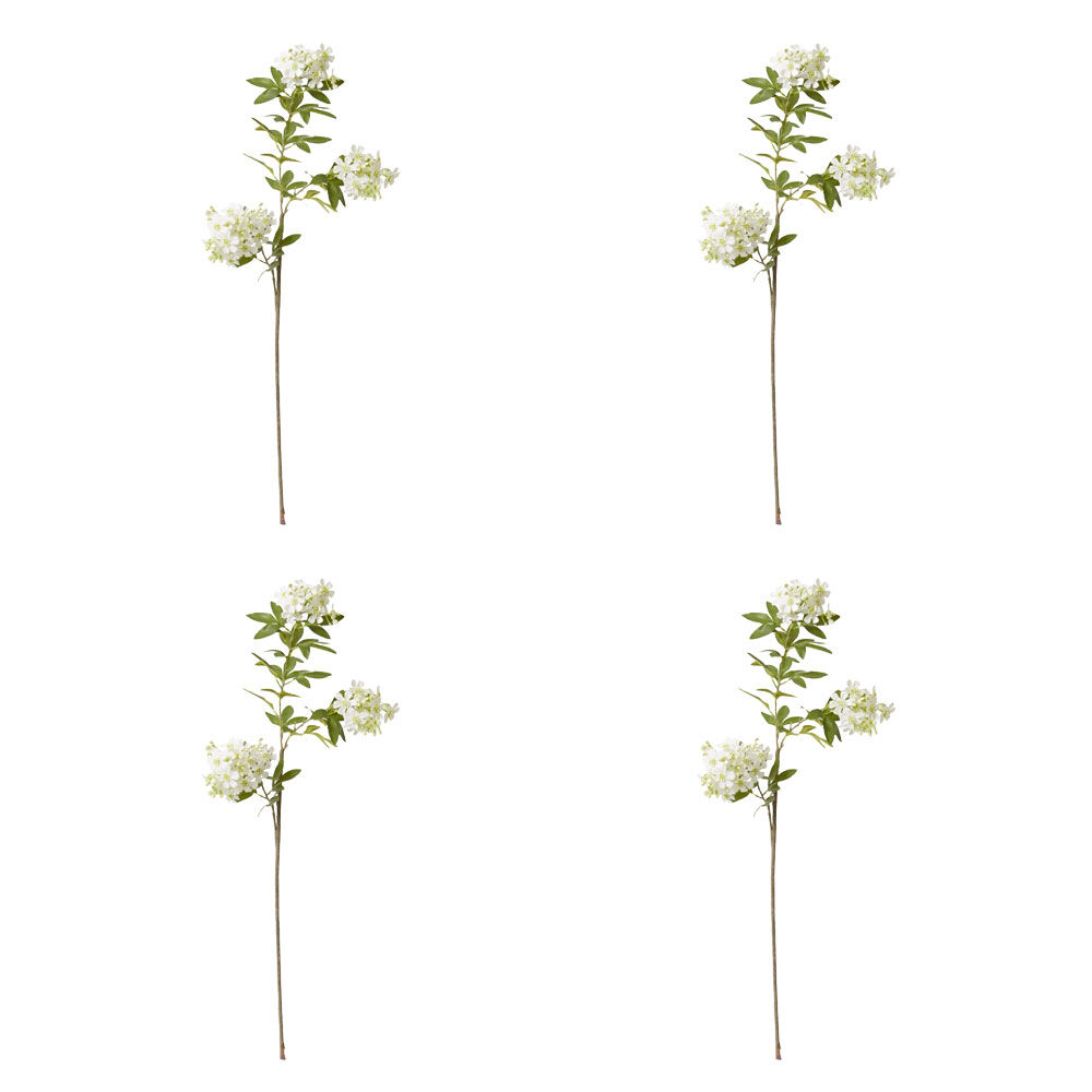 4PK E Style Lace Flower Stem Artificial Floral Decoration White 40x30x100cm