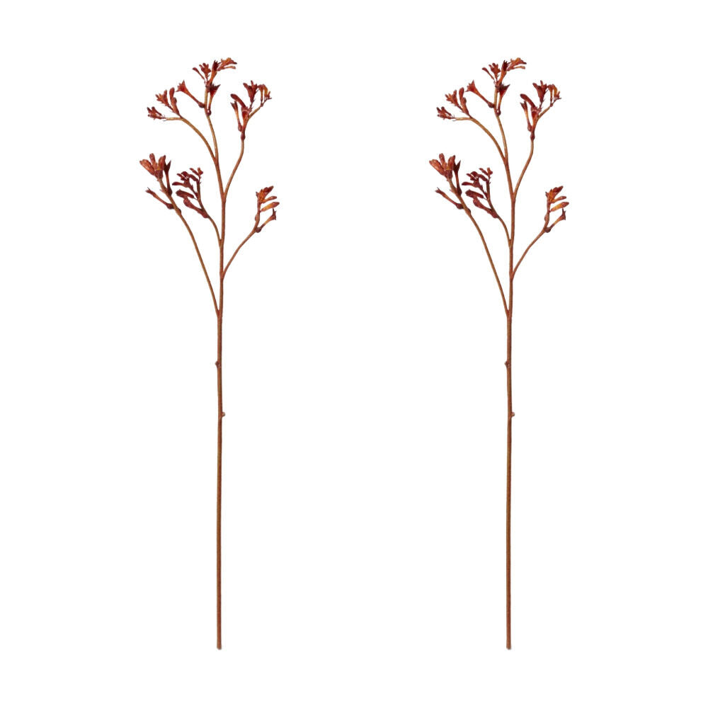 2PK E Style Kangaroo Paw Spray Artificial Flower Stem Burgundy 26x9x78cm