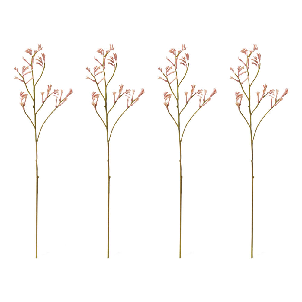 4PK E Style Kangaroo Paw Spray Artificial Plant Flower Stem Pink 26x9x78cm