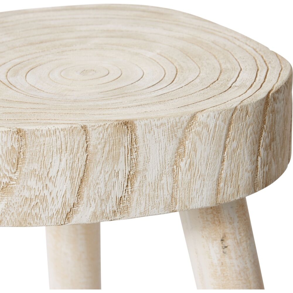 E Style Cesar Side Table Wood Minimalist Home Decor Whitewash 28x26x42cm