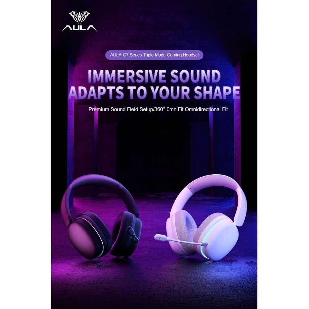 AULA G7 Pro Wireless Multiplatform Tri-Mode Gaming Headset Black