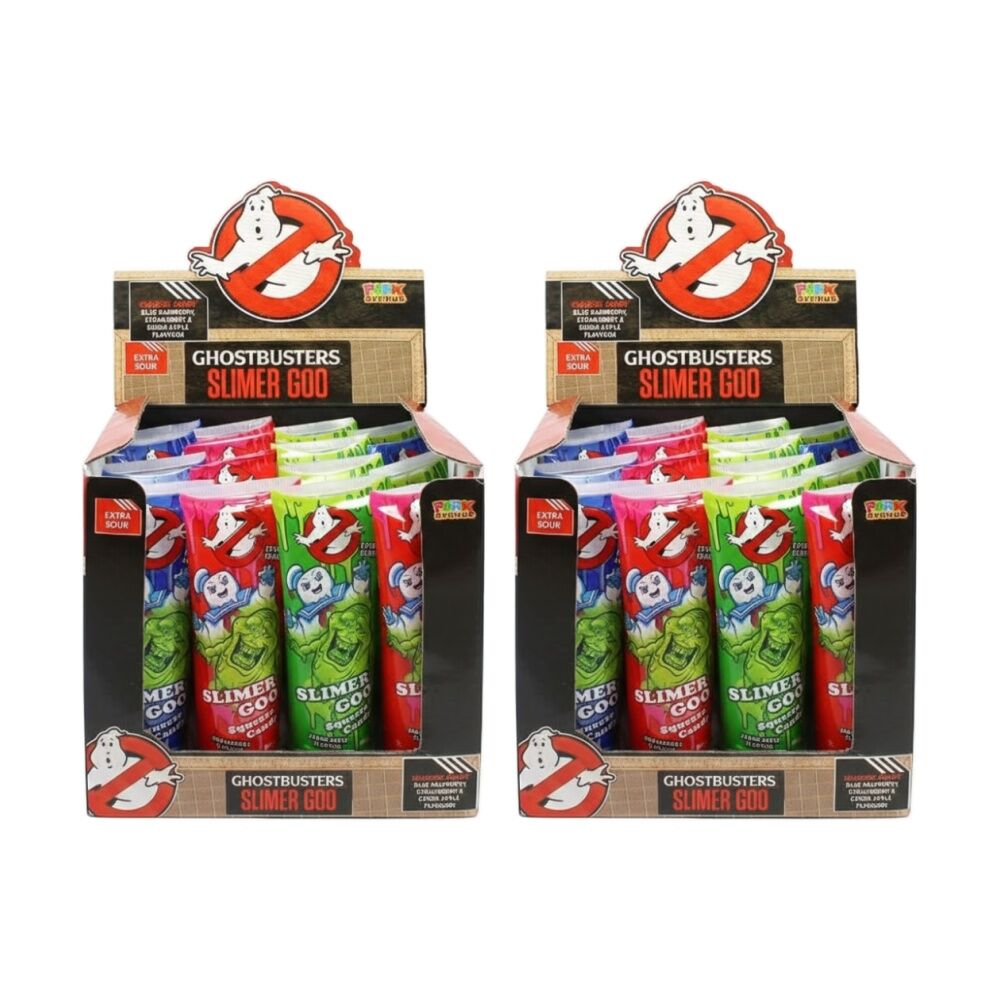 32PK Park Avenue Ghostbusters Squeeze Candy Slimer Goo 80g Assorted