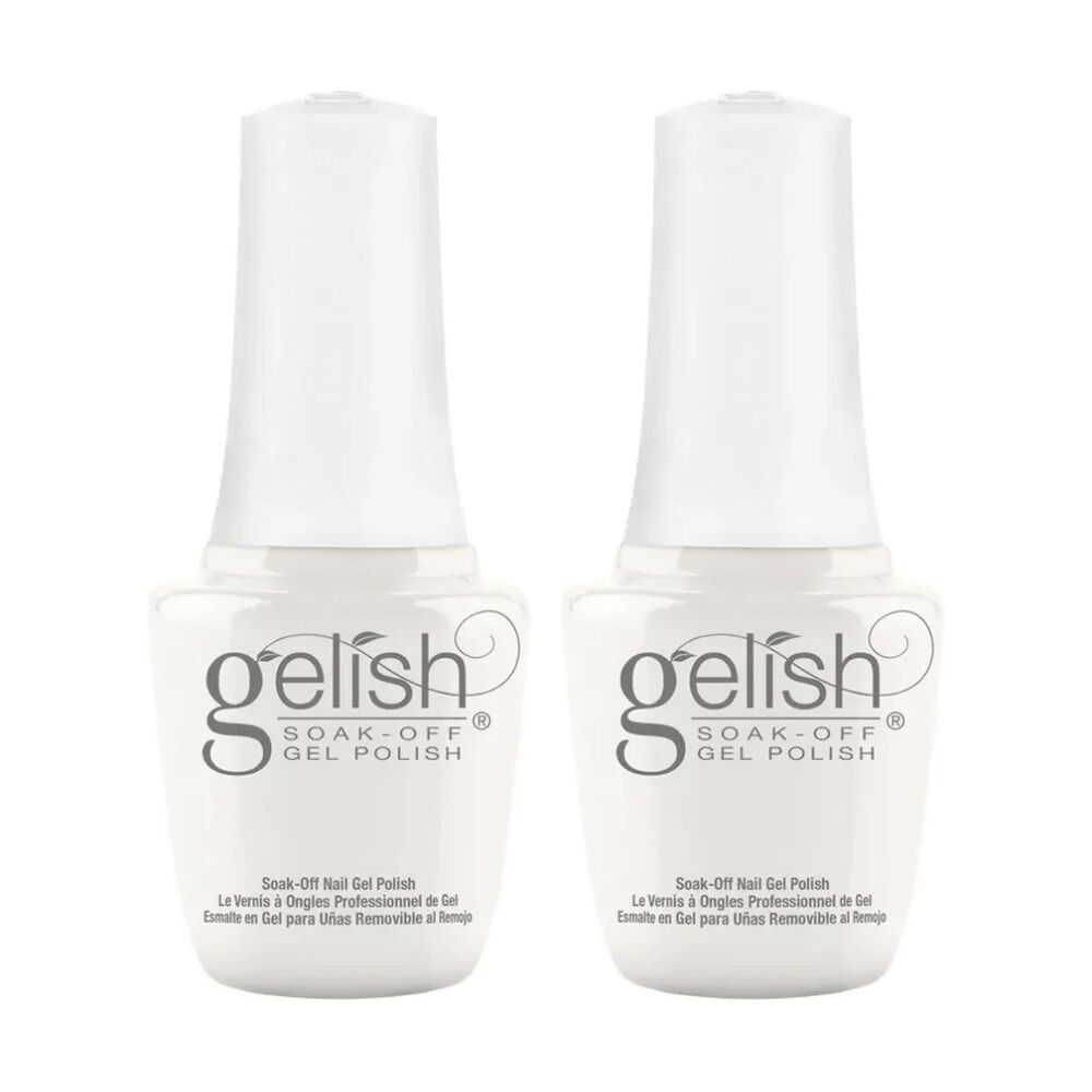 2PK Gelish Mini UV LED Soak Off Gel Nail Polish Colour Sheek White 9ml
