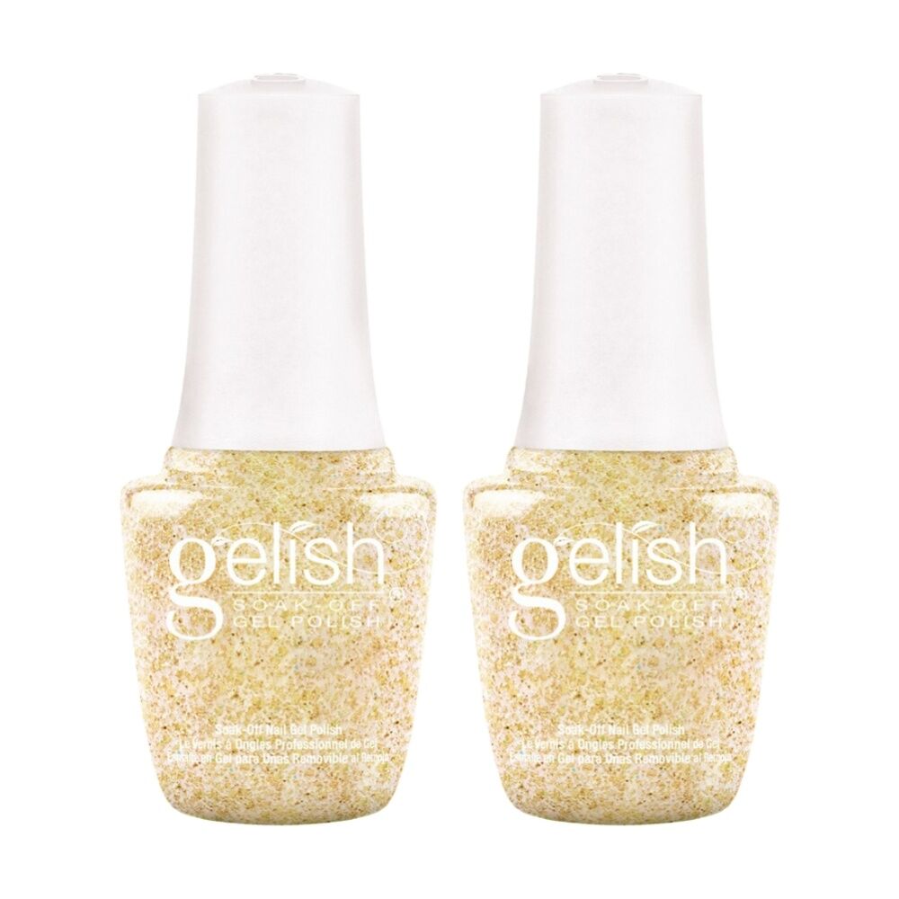 2PK Gelish Mini UV LED Soak Off Gel Nail Polish All That Glitters Is Gold 9ml