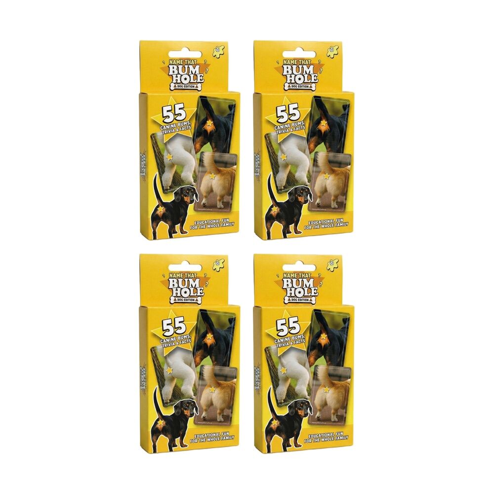 4x Bubblegum Stuff Name That Bumhole Dog Edition Party Family Card Game Yellow