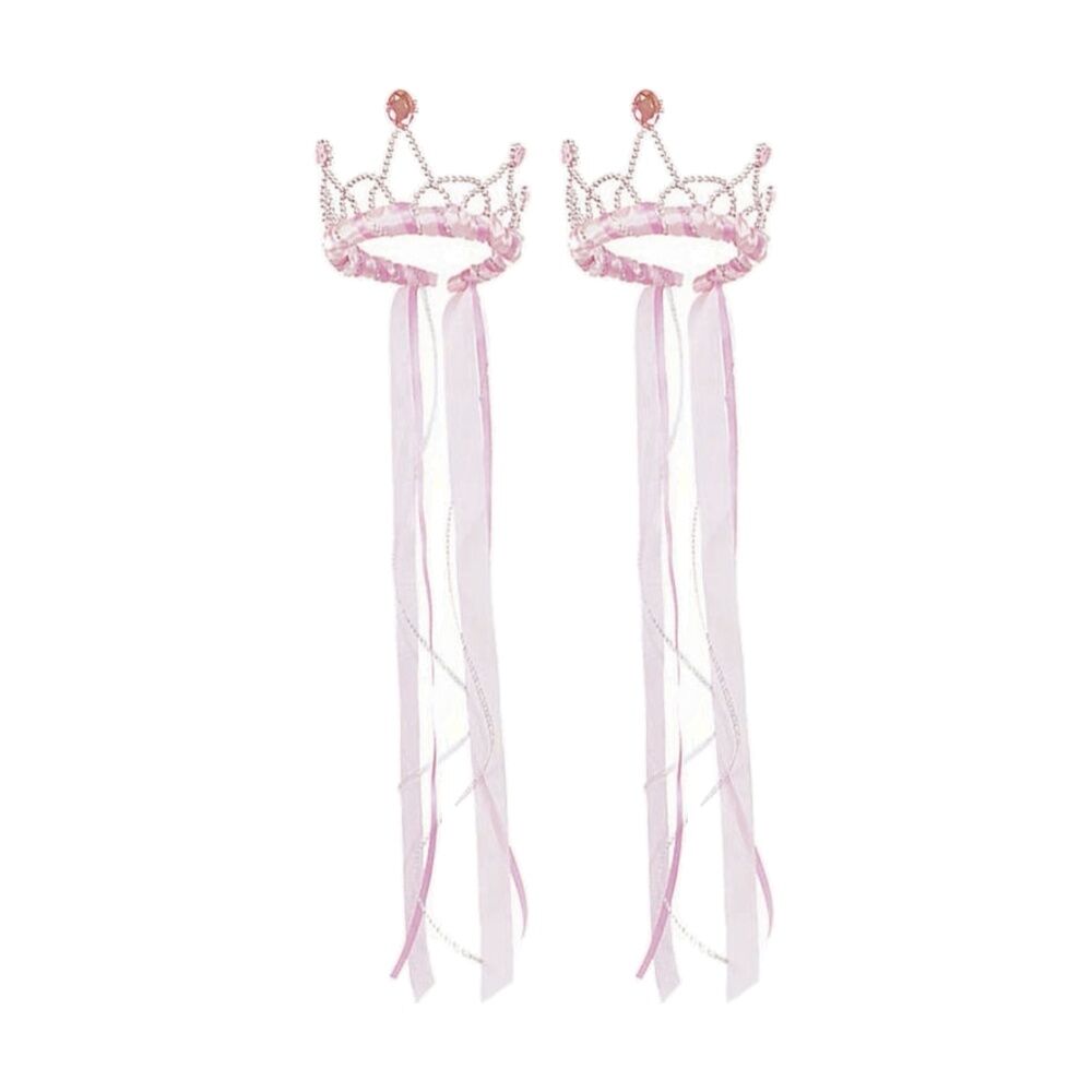 2PK Great Pretenders Ribbon Tiara Kids Dress Up Accessory 3+ Years Light Pink