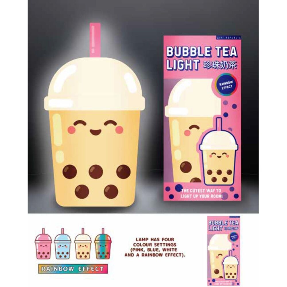 Gift Republic Bubble Tea Soft Touch Colour Changing Night Light Brown
