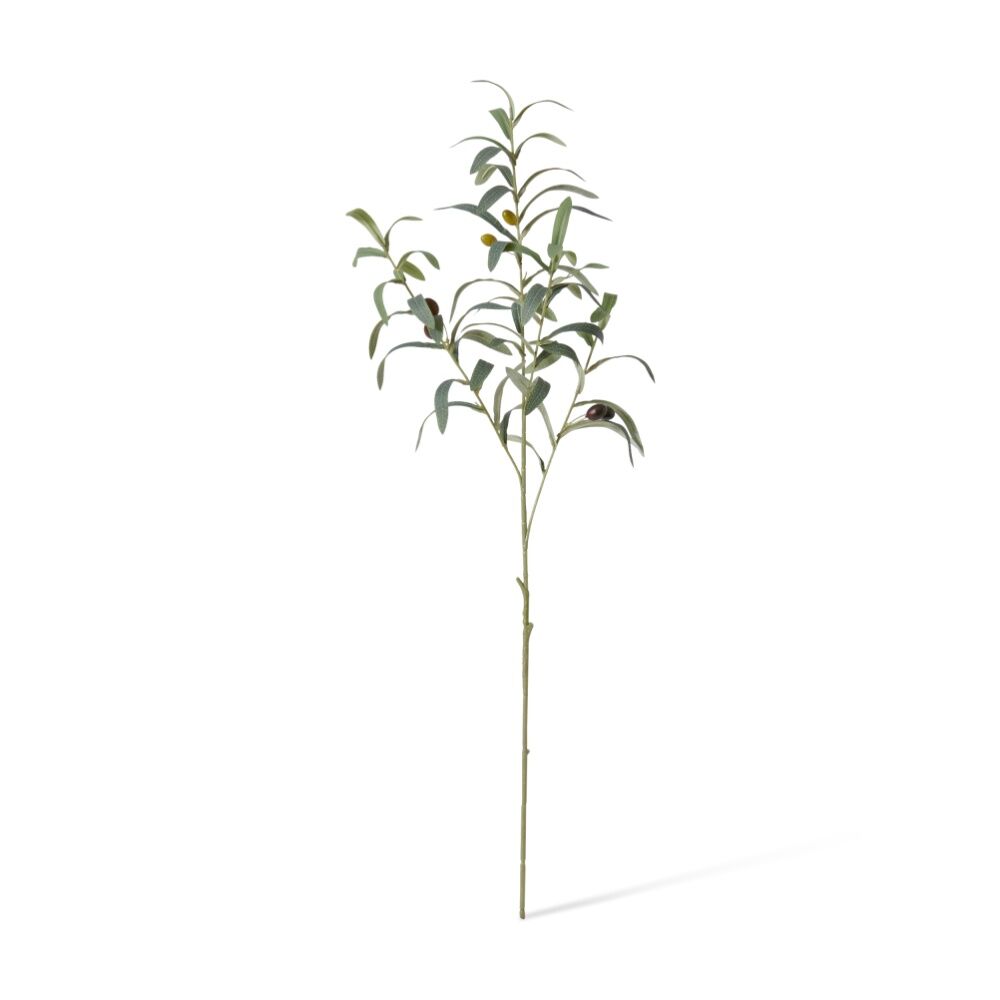 E Style Olive Spray Realistic Artificial Flower Plastic Grey Green 81cm