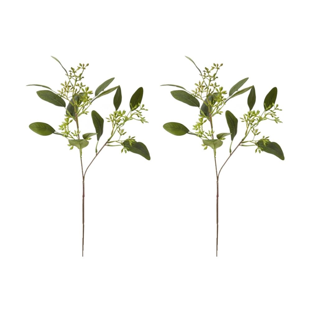 2PK E Style Eucy Seeding Spray Realistic Artificial Flower Plastic Green 48cm