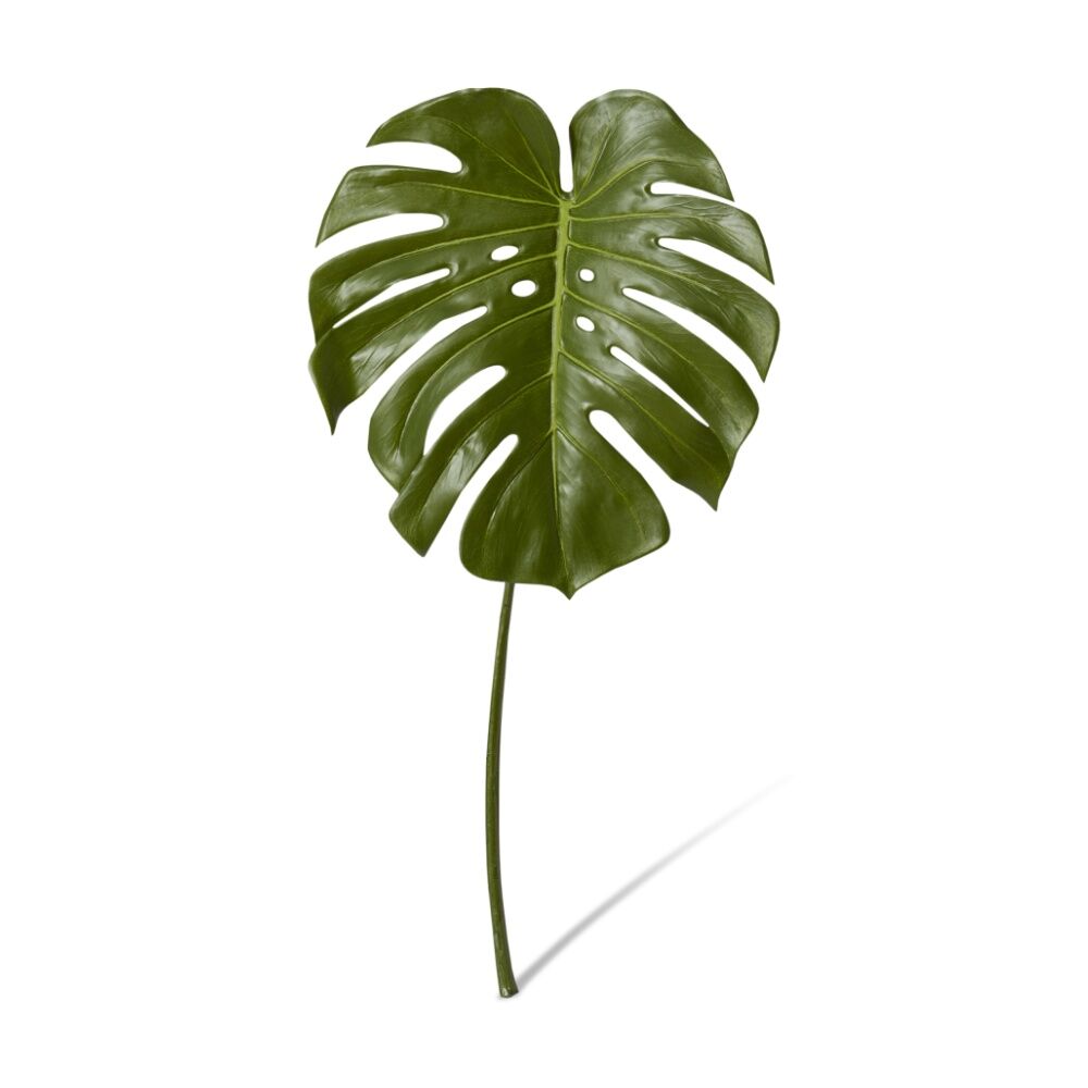 2PK E Style Monstera Leaf Realistic Artificial Flower Plastic Green 35x32x60cm